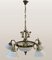 Art Deco Style Bronze and Crystal 5-Arm Chandelier, 1980s 1