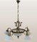 Art Deco Style Bronze and Crystal 5-Arm Chandelier, 1980s, Image 1