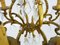 Lámpara de araña en forma de jaula de bronce de ocho luces con pampillas de vidrio, años 60, Imagen 8