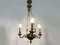 Empire Style Suspension Chandelier in Gilded Bronze and Green Sheet Metal, 1920s, Image 2