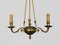 Empire Style Suspension Chandelier in Gilded Bronze and Green Sheet Metal, 1920s 10