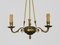 Empire Style Suspension Chandelier in Gilded Bronze and Green Sheet Metal, 1920s, Image 10