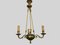 Empire Style Suspension Chandelier in Gilded Bronze and Green Sheet Metal, 1920s, Image 4