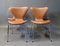 Cognac Leather Model Seven Chairs by Arne Jacobsen for Fritz Hansen, 1967, Set of 4, Image 1