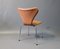 Cognac Leather Model Seven Chairs by Arne Jacobsen for Fritz Hansen, 1967, Set of 4 4