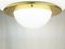 Brass Flush Mount Lamps with White Opaline Glass Shades, 1970s, Set of 2 1