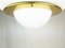 Brass Flush Mount Lamps with White Opaline Glass Shades, 1970s, Set of 2, Image 1