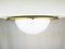 Brass Flush Mount Lamps with White Opaline Glass Shades, 1970s, Set of 2 3