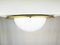 Brass Flush Mount Lamps with White Opaline Glass Shades, 1970s, Set of 2, Image 3