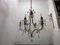 Large Brass and Crystal Chandelier, 1950s 8