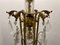 Large Brass and Crystal Chandelier, 1950s 12