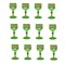 Copas de vino de Jerez con decoración Maria Theresia en verde de Stefan Rath para Josef Lobmeyr, Austria, años 10. Juego de 12, Imagen 11