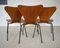 Model 3107 Dining Chairs in Teak by Arne Jacobsen for Fritz Hansen, Set of 3, Image 8