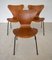 Model 3107 Dining Chairs in Teak by Arne Jacobsen for Fritz Hansen, Set of 3 2