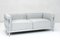 Set of LC3 Sofas in Grey Leather and Chrome by Le Corbusier, Pierre Jeanneret and Charlotte Perriand for Cassina, 1990s, Image 11