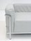 Set of LC3 Sofas in Grey Leather and Chrome by Le Corbusier, Pierre Jeanneret and Charlotte Perriand for Cassina, 1990s, Image 3
