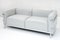 Set of LC3 Sofas in Grey Leather and Chrome by Le Corbusier, Pierre Jeanneret and Charlotte Perriand for Cassina, 1990s, Image 9