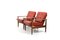 Danish Teak Easy Chairs with Leather Seats, 1960s, Set of 2 6