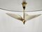 Modern Glass and Brass Ceiling Light, Italy, 1970s 3