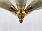 Modern Glass and Brass Ceiling Light, Italy, 1970s 8