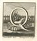 Luigi Vanvitelli, Letter of the Alphabet Q, Etching, 18th Century 1