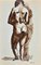 Jean Chapin, Nude of Woman, Watercolor, 1950s 1