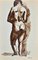 Jean Chapin, Nude of Woman, Watercolor, 1950s, Image 1