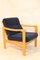 Scandinavian Navy Blue Velvet Armchair, 1960s 2