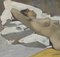 Unknown, Woman Lying Down on White Cloth, Oil Painting, Mid-20th Century 4