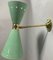 Green Brass Diablo Sconce from Stilnovo, 1950s, Image 3