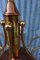 Vintage Brass, Copper & Frosted Glass Chandelier 8