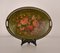 Vintage French Green Tray with Flowers in Hand-Painted Metal, 1960s, Image 1