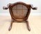 Beistellstuhl aus geschnitztem Holz mit Sitz aus Rohrgeflecht 15