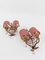 Applique dorate con coppe opaline rosa pesca, anni '50, set di 2, Immagine 14