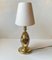 Lámpara de mesa Revival Art Déco de latón de TS Belysning, años 80, Imagen 4