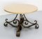 French Coffee Table in Wrought Iron with Travertine Top, 1960 3