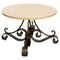 French Coffee Table in Wrought Iron with Travertine Top, 1960 2