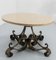 French Coffee Table in Wrought Iron with Travertine Top, 1960 5