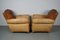 French Cognac Moustache Back Leather Club Chairs, 1940s, Set of 2 18