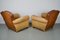 French Cognac Moustache Back Leather Club Chairs, 1940s, Set of 2, Image 17