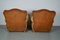 French Cognac Moustache Back Leather Club Chairs, 1940s, Set of 2 14