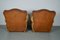 French Cognac Moustache Back Leather Club Chairs, 1940s, Set of 2, Image 14