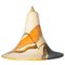 Lampe à Suspension Cone en Céramique Beige Orange, 1970 1