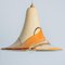 Cone Beige Orange Ceramic Pendant Light, 1970, Image 7