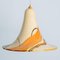Lampe à Suspension Cone en Céramique Beige Orange, 1970 3