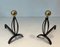 Wrought Iron & Brass Chenets, 1970s, Set of 2 1