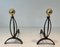 Wrought Iron & Brass Chenets, 1970s, Set of 2 3