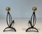 Wrought Iron & Brass Chenets, 1970s, Set of 2, Image 10