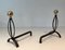 Wrought Iron & Brass Chenets, 1970s, Set of 2 5