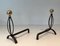 Wrought Iron & Brass Chenets, 1970s, Set of 2, Image 5